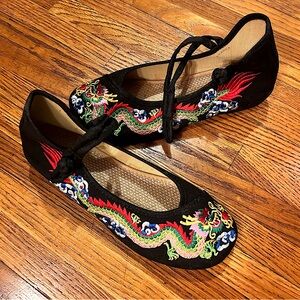 Canvas Embroidered Mary Jane’s